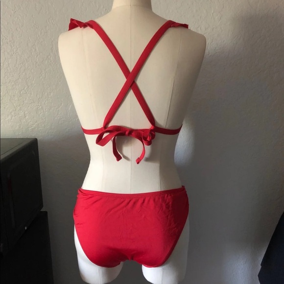 SOLD Red Ruffle Bikini - Picture 2 of 3